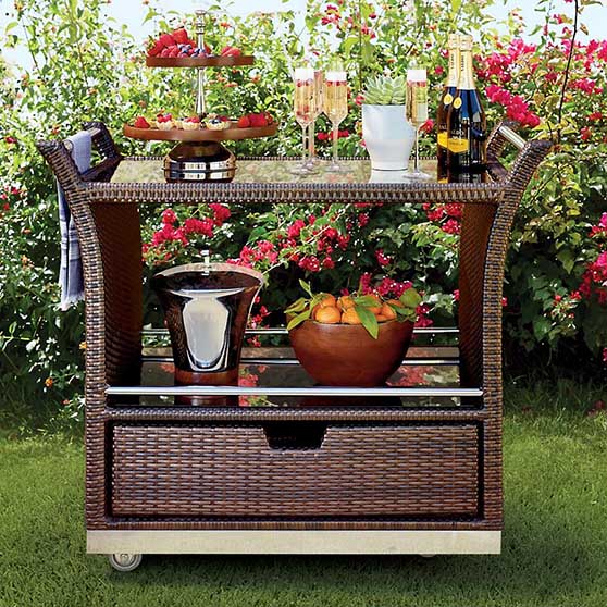 Frontgate Ultimate Serving Cart Item #64352 Dove outdoor bar carts