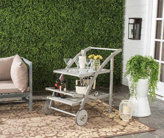 Mojito Outdoor Bar Cart Gray Wash Finish outdoor bar carts summer entertaining