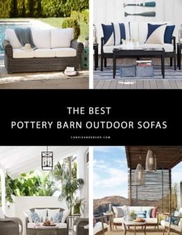 Lifestyle expert and blogger, Candie Anderson has the scoop on 11 of the best Pottery Barn outdoor sofas just in time for spring, summer and fall! They'll be perfect for outdoor celebrations, graduation parties, Mother's Day brunch, Father's Day barbecues, pool parties, Memorial Day, the 4th of July, and more.