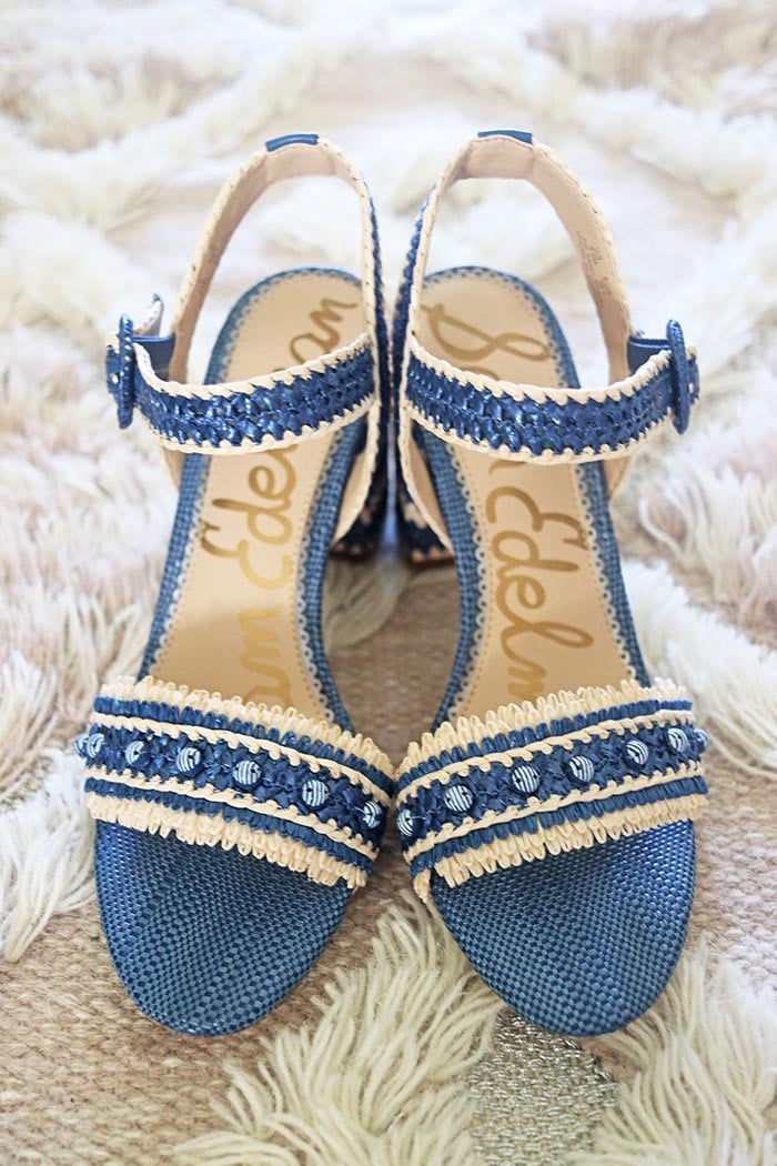 Save up to 40% on the Sam Edelman Olisa Sandals in Blue that Candie Anderson of CandieAnderson.com loves during the Nordstrom Half Yearly Sale.