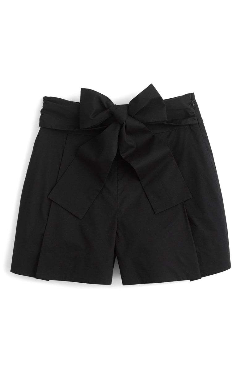 J.Crew Cotton Poplin Tie Waist Shorts Black paper bag shorts paperbag shorts summer 2018
