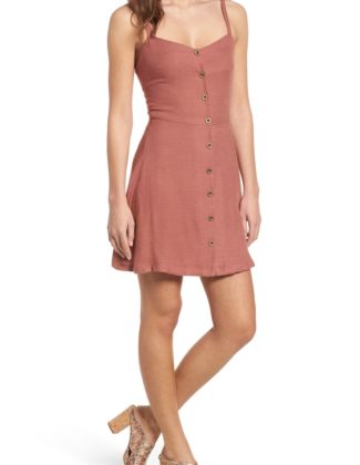 LUSH Button Front Dress Coral Cedar button front dresses summer 2018