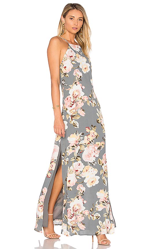 Privacy Please BELDON DRESS Asphalt Pink floral print casual maxi dresses summer 2018