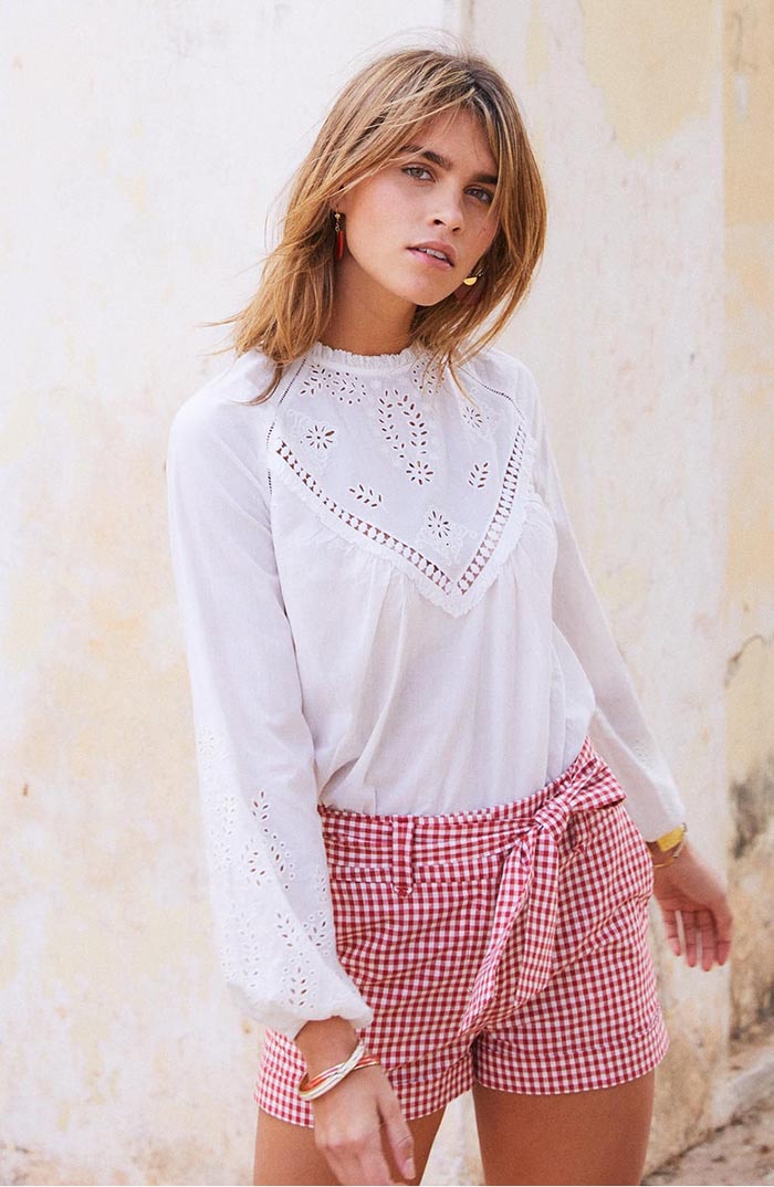 SÉZANE Giovanni Gingham Shorts Red Vichy White paper bag shorts paperbag shorts summer 2018