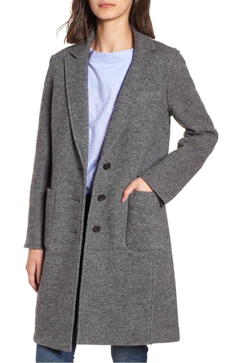 J. Crew Olga Boiled Wool Topcoat Dark Cement nordstrom anniversary sale