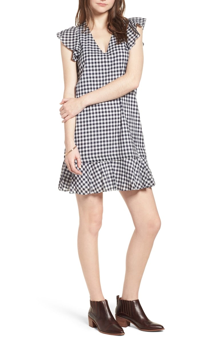 MADEWELL Ruffle Gingham Shift Deep Indigo back to school dresses nordstrom anniversary sale teens high school college