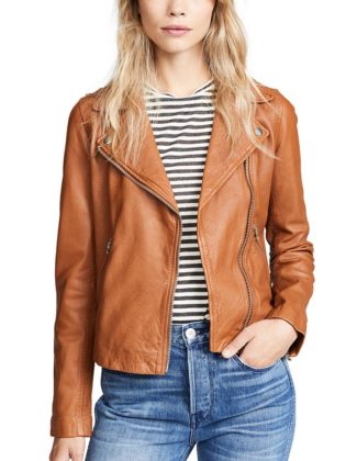 Madewell Washed Leather Moto Jacket Burnt Sienna brown leather moto jackets fall winter best