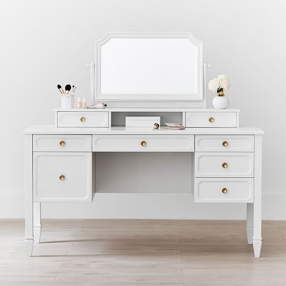PBteen Auburn Desk + Vanity Mirror Hutch + Desk Hutch Set pottery barn teen pbteen desks sale back to school
