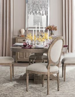 Pottery Barn LINDEN PEDESTAL DINING TABLE, BELGIAN GRAY pottery barn dining room table event sale