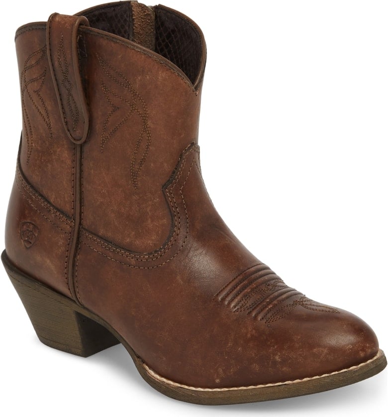 ARIAT Darlin Short Western Boot Distressed Brown Leather western inspired ankle boots fall