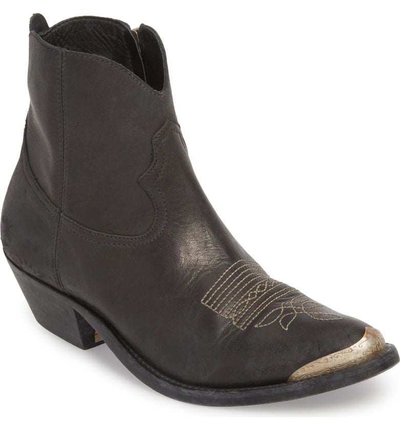 GOLDEN GOOSE Young Western Bootie Black western inspired ankle boots