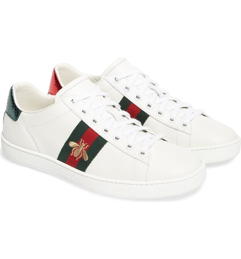 GUCCI New Ace Sneaker White Leather red green bee white sneakers