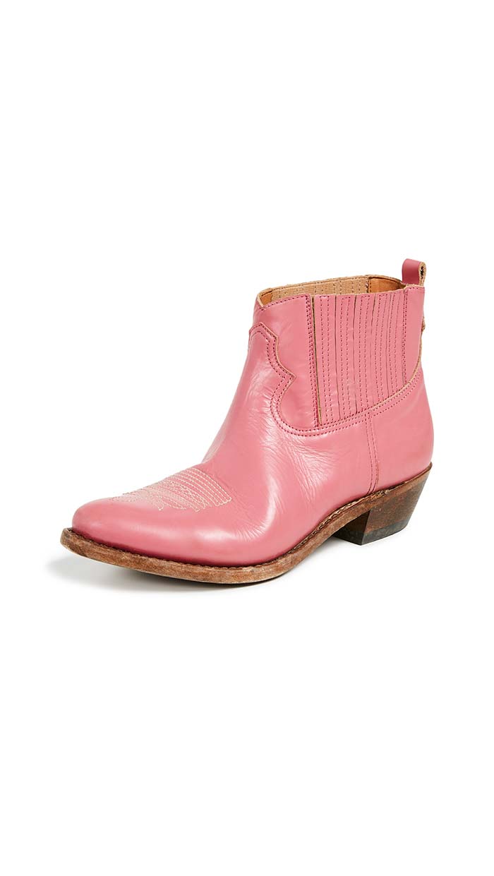 Golden Goose Crosby Boots Pink western inspired ankle boots fall 