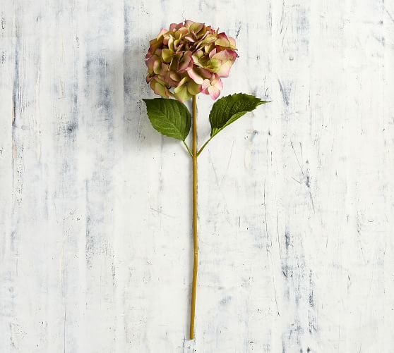Pottery Barn FAUX HYDRANGEA STEM - GREEN/PURPLE pottery barn fall home decor sale 20 percent off