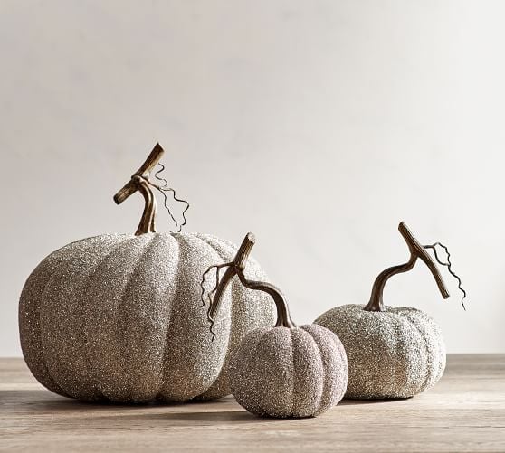 Pottery Barn GERMAN GLITTER PUMPKINS pottery barn fall home decor sale 20 percent