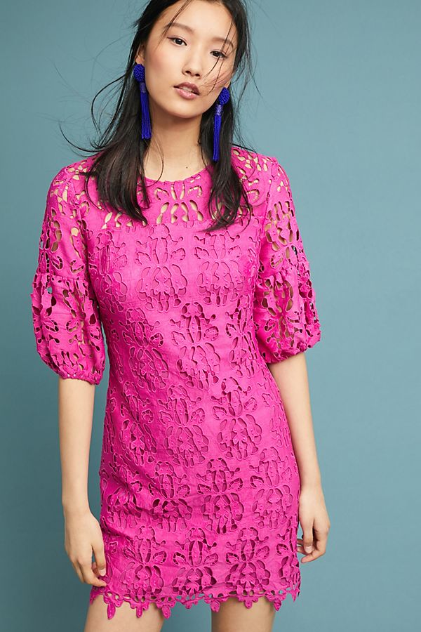 Shoshanna Amelia Lace Dress Medium Pink lace dresses fall wedding guests