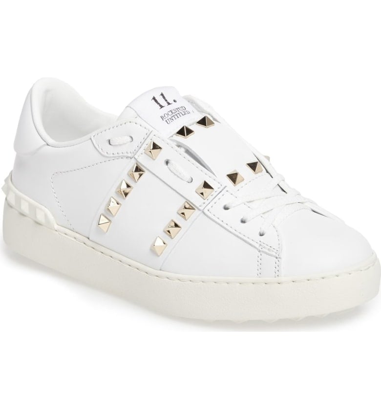 VALENTINO GARAVANI Rockstud Sneaker White sneakers leather gold studded 