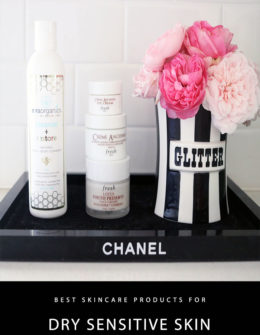 Beauty expert and blogger Candie Anderson shares her review of the four best skincare products for dry sensitive skin that is acne-prone.