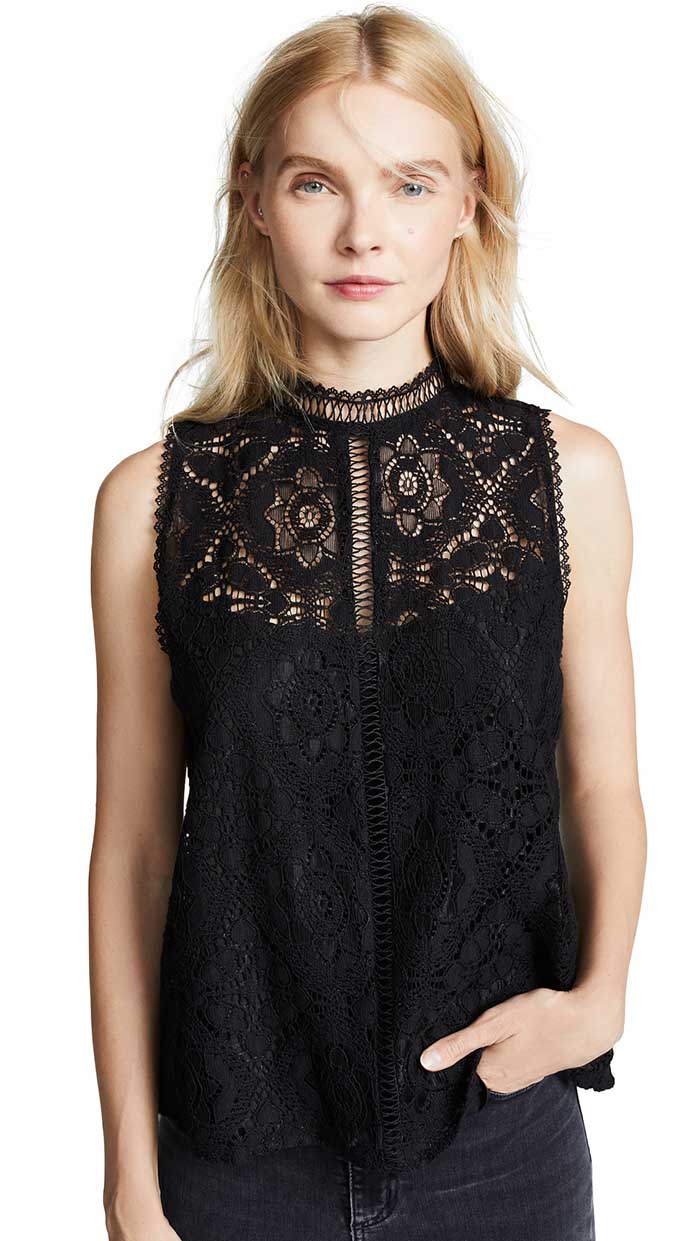 BB Dakota Meet Me In The Meadows Lace Top Black trendy tops fall women 2018