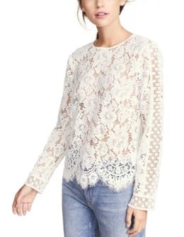 Club Monaco Samyra Shirt Blanc de Blanc lace tops fall women 2018