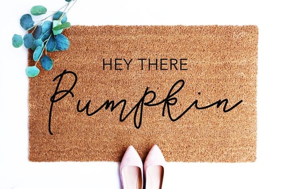 Hey There Pumpkin Doormat Blue Sparrow Design Co fall door mats doormats autumn pumpkins 
