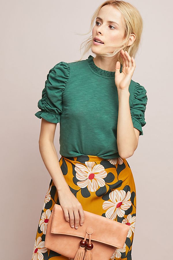 Moon River Corchallan Top Holly Green trendy tops fall women