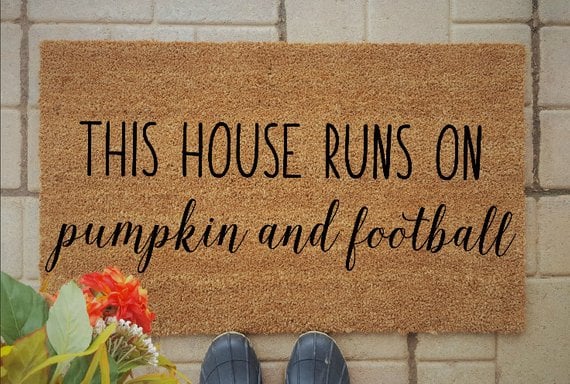 Pumpkin Football Fall Doormat MTPcreations fall doormats door mats