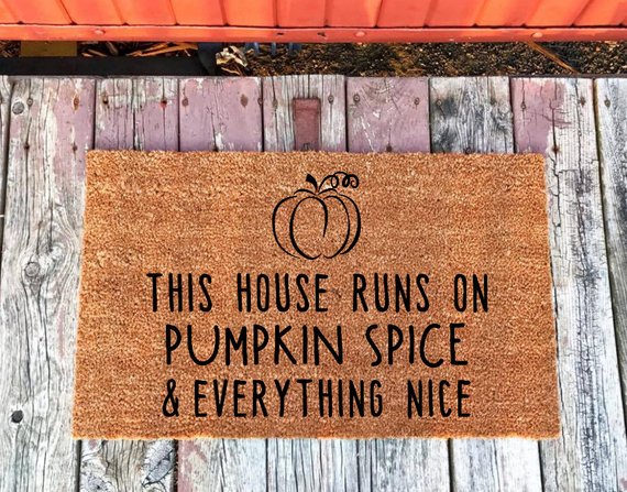 Pumpkin Spice Everything Nice Doormat SunshinersShop fall door mats doormats