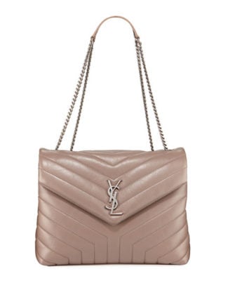 Saint Laurent Loulou Monogram YSL Medium Chain Shoulder Bag Color Mink ysl handbags neiman marcus gift card event