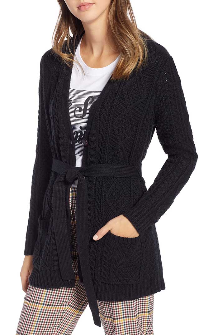 1901 Fisherwoman Cardigan Black Ivory Cloud cardigans fall women winter trend