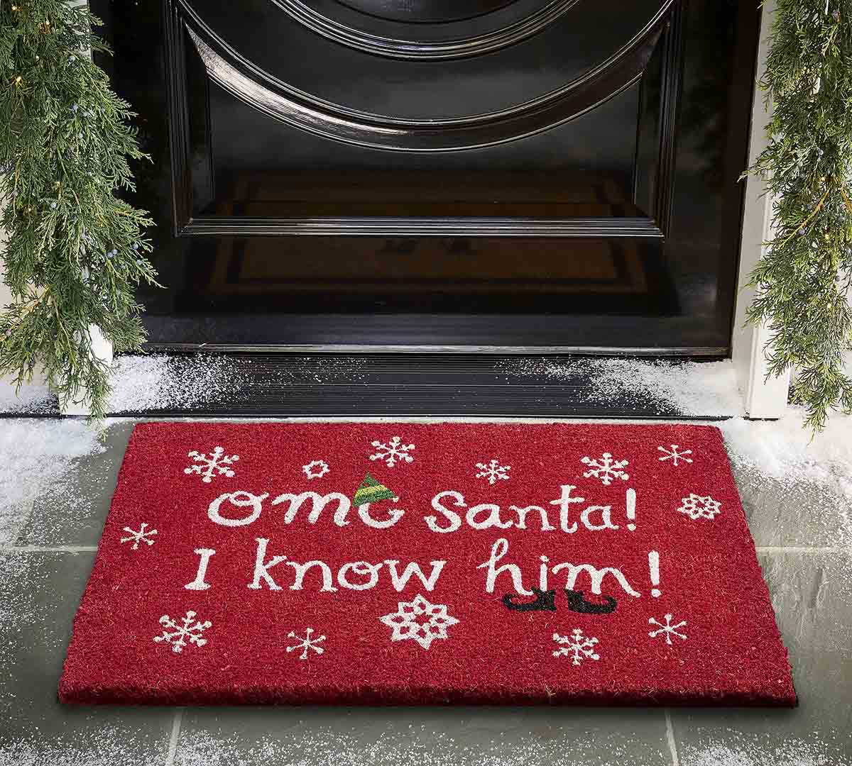Pottery Barn OMG Santa! I Know Him! Elf™ Doormat holiday doormats best