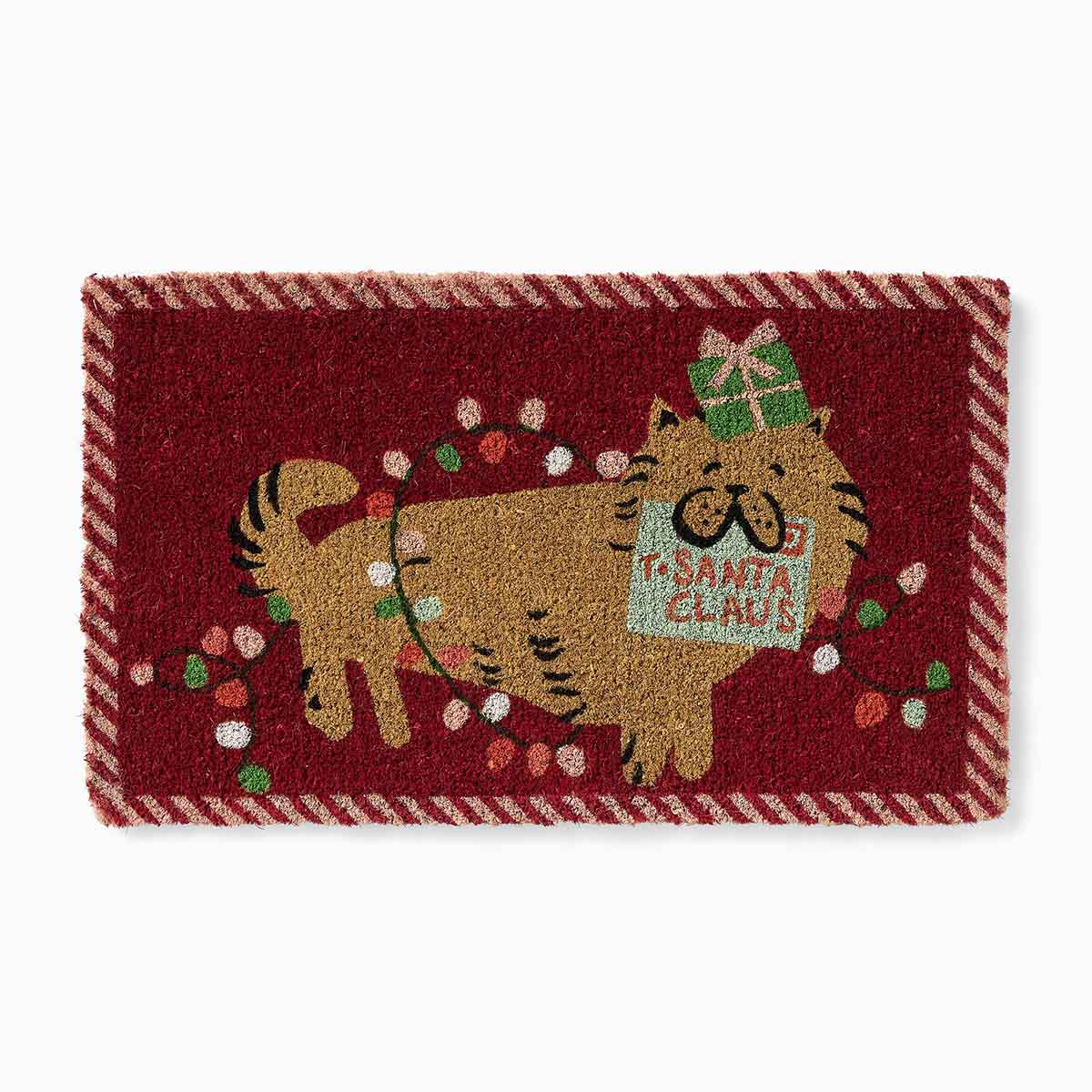 West Elm Twinkle Paws Doormat best holiday doormats cat