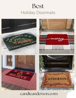 Lifestyle expert, journalist and interior design blogger Candie Anderson of candieanderson.com shares the 15 best holiday doormats just in time for Christmas and winter!
