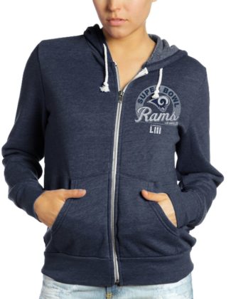 Los Angeles Rams NFL Pro Line by Fanatics Branded Women's Super Bowl LIII Bound Tri-Blend Full-Zip Hoodie – Navy los angeles rams nfc champions
