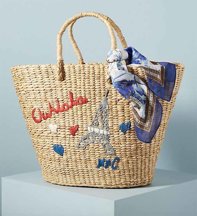 Camilla Franks Camilla Large Ooh La La Tote Bag statement worthy straw bags paris eiffel tower