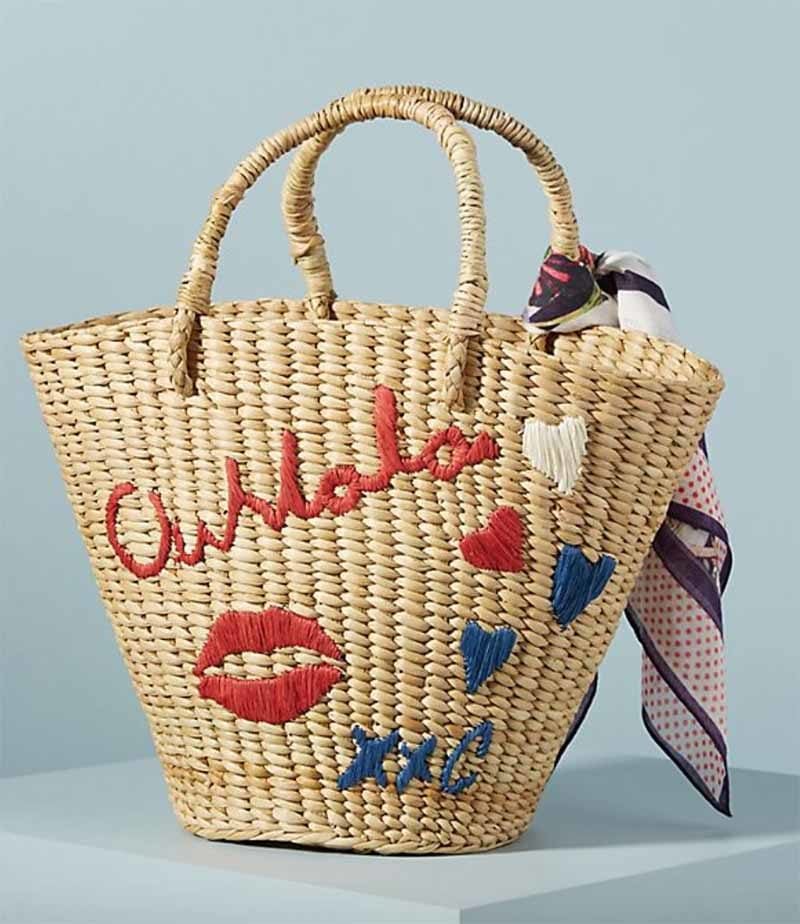 Camilla Franks Camilla Mini Ooh La La Tote Bag Sand Ooh La La statement worthy straw bags 