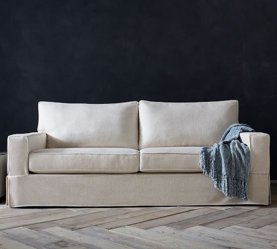 PB COMFORT SQUARE ARM SLIPCOVERED SOFA Pottery Barn white slipcovered sofas
