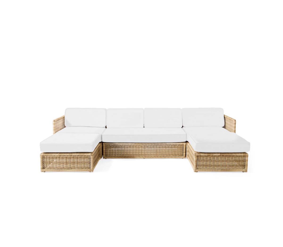 Pacifica Modular Sectional Chaise U-Shaped Light Dune Finish wicker sectionals outdoor best