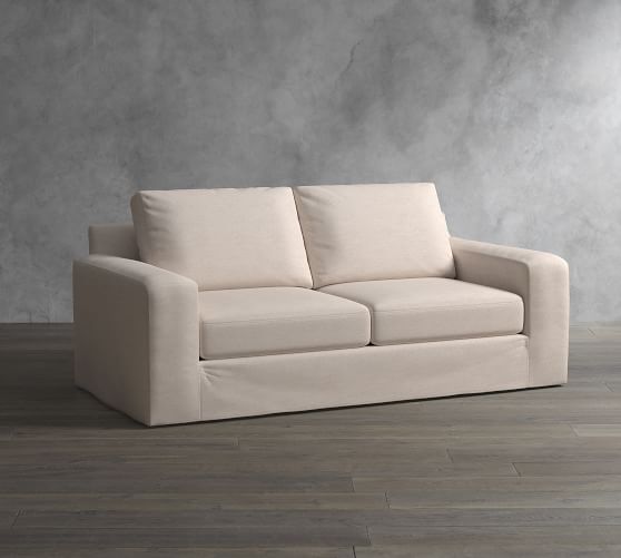 Pottery Barn BIG SUR SQUARE ARM SLIPCOVERED SOFA COLLECTION white slipcovered sofas