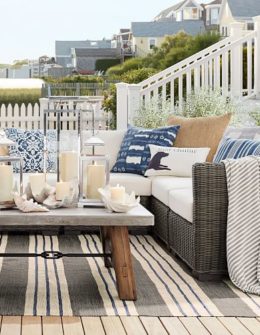 Pottery Barn HUNTINGTON ALL-WEATHER WICKER SQUARE ARM SECTIONAL SET wicker sectionals