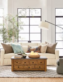 Pottery Barn YORK SQUARE ARM DEEP SEAT SLIPCOVERED SOFA White slipcovered sofas