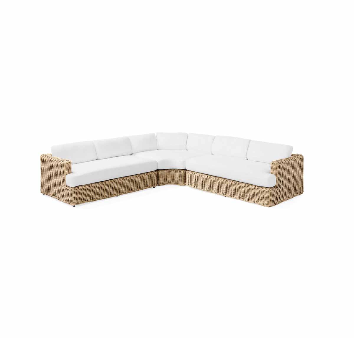 Serena and LIly Del Mar Curved Corner Sectional Natural best wicker sectionals outdoor patio