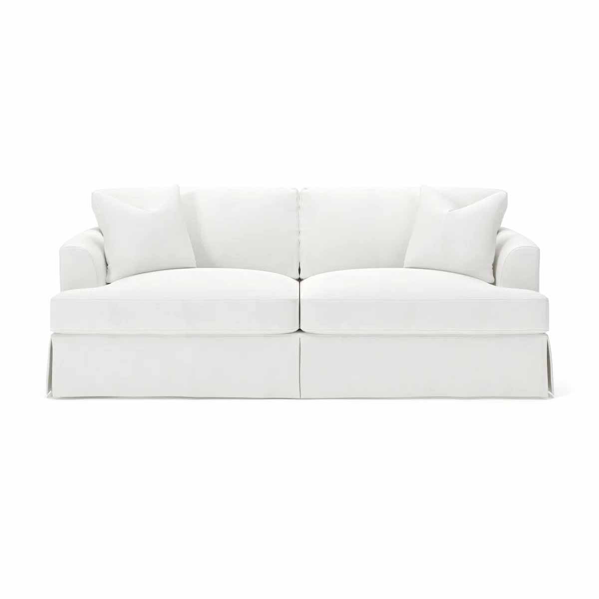 Wayfair Custom Upholstery Lucia 92.5'' Slipcovered Sofa white slipcovered sofas