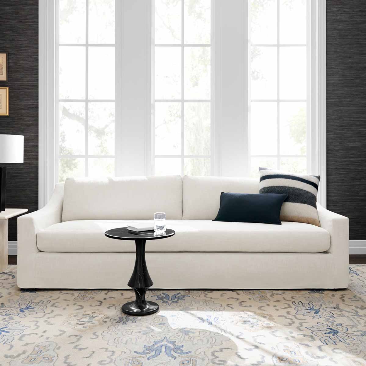 Williams Sonoma Home Ghent Slope Arm Slipcovered Sofa (70-108) white slipcovered sofas