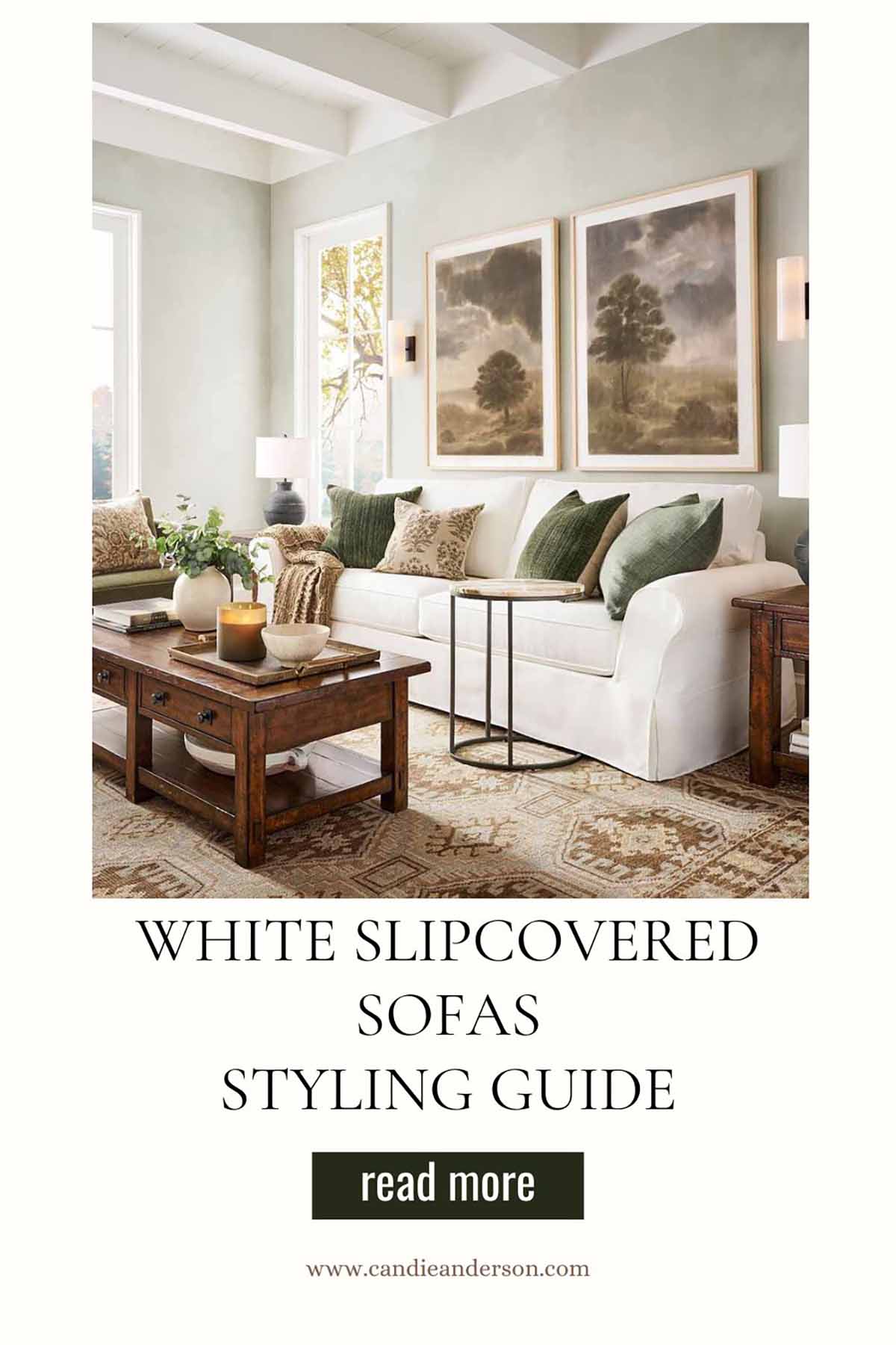 Lifestyle expert, journalist and interior design blogger Candie Anderson of candieanderson.com shares the most frequently asked questions about white slipcovered sofas.