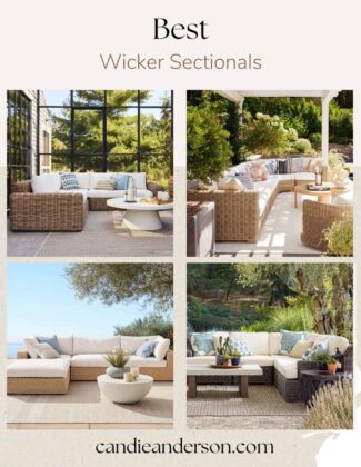 Lifestyle expert, journalist and interior design blogger Candie Anderson of candieanderson.com shares the 15 best wicker sectionals for your patio, backyard, garden and poolside.