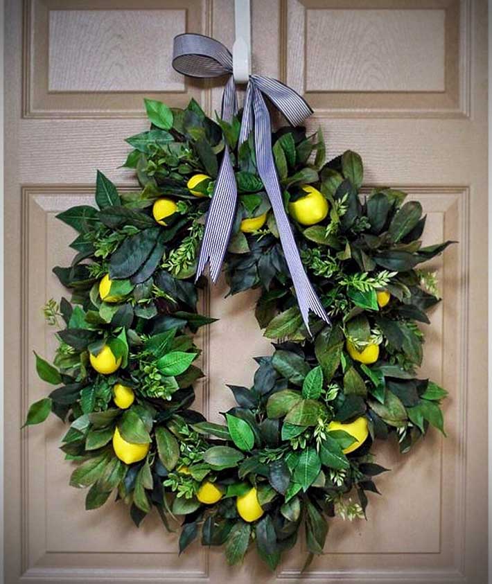 Lemon Wreath by FiveStarFloralnGifts summer wreaths