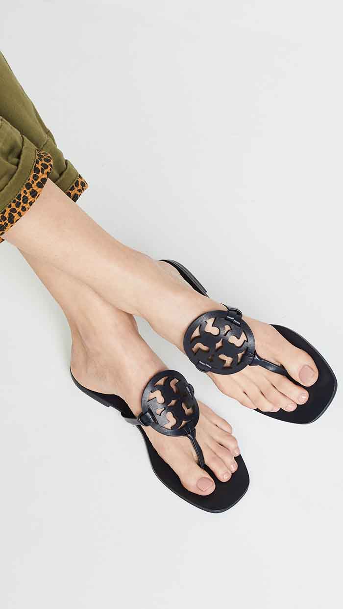 Tory Burch Square Toe Miller Flip Flops Perfect Navy 2019 shopbop memorial day sale