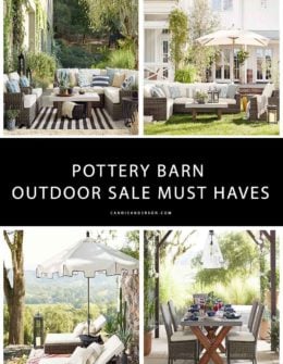 Lifestyle expert and blogger, Candie Anderson of Candieanderson.com has the scoop on 35 of the best Pottery Barn Sale must haves! You will adore the outdoor furniture, home decor, rugs, planters, throw pillows, patio umbrellas and more at deeply discounted prices. You can save up to 40% during this amazing sale.