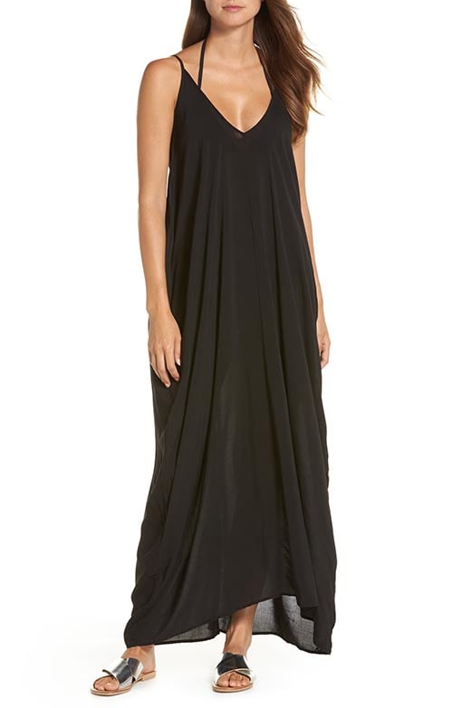 Elan V-Back Cover-Up Maxi Dress Black cover-up dresses summer 2019
